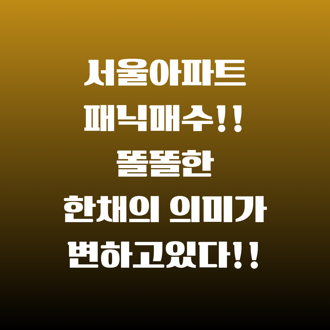 서울 아파트 패닉매수