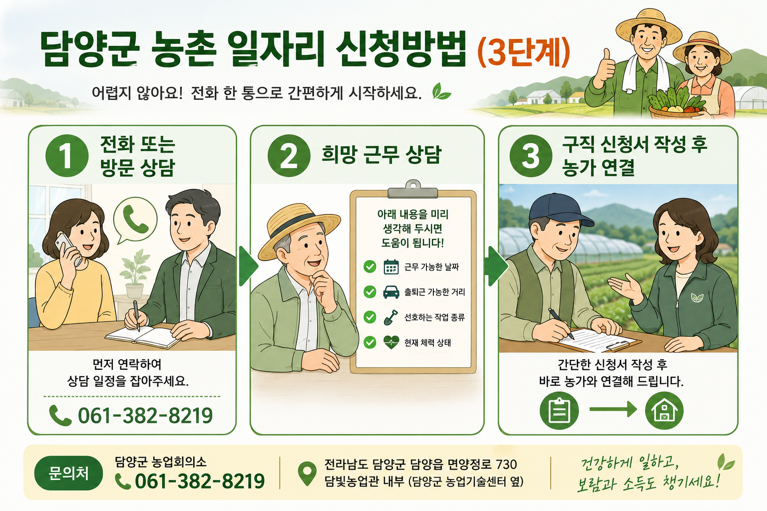 전화 상담부터 간단하게 시작할 수 있습니다