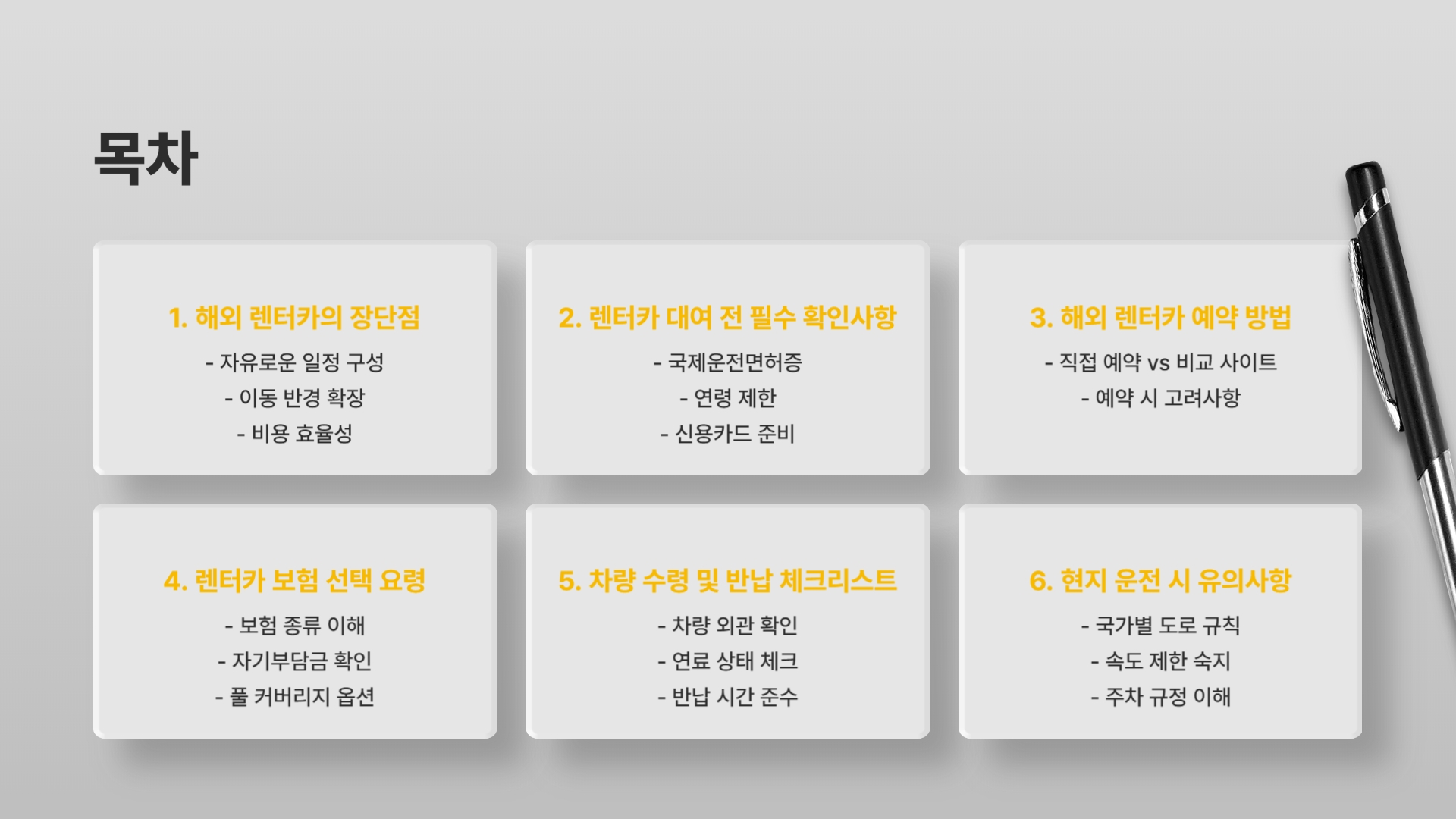 처음 해보는 해외 렌터카, 이 글 하나로 끝낸다 대여부터 반납까지 A to Z