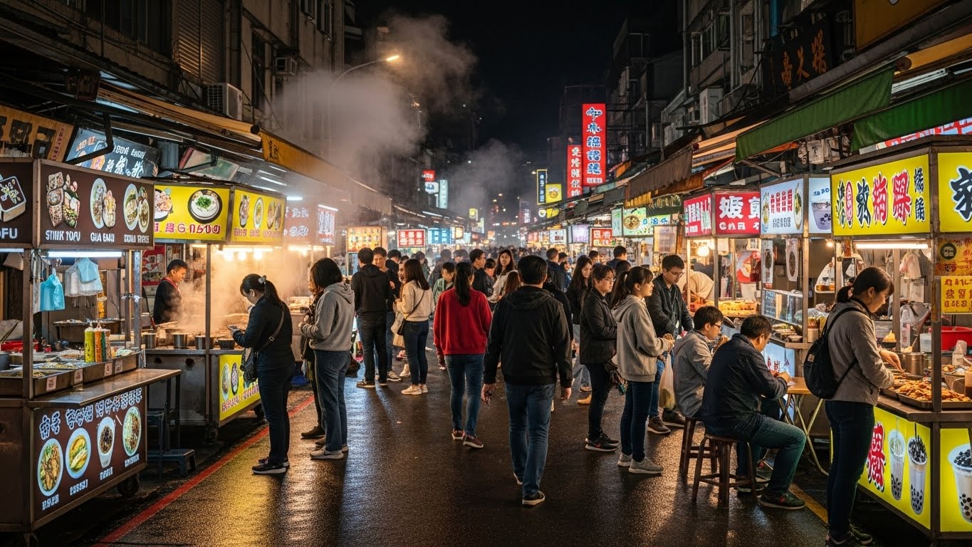 타이베이 야시장 풍경