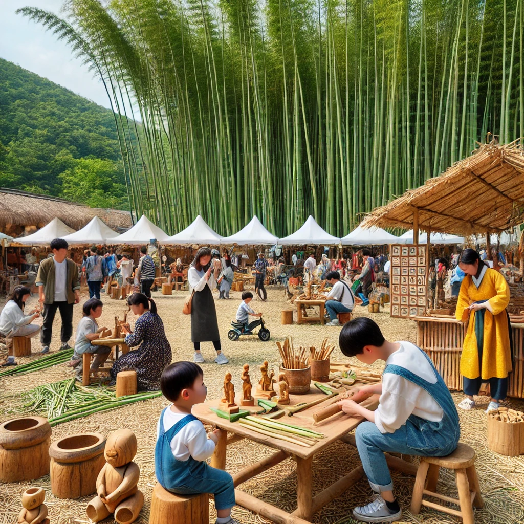 담양 대나무 축제를 즐기는 사람들