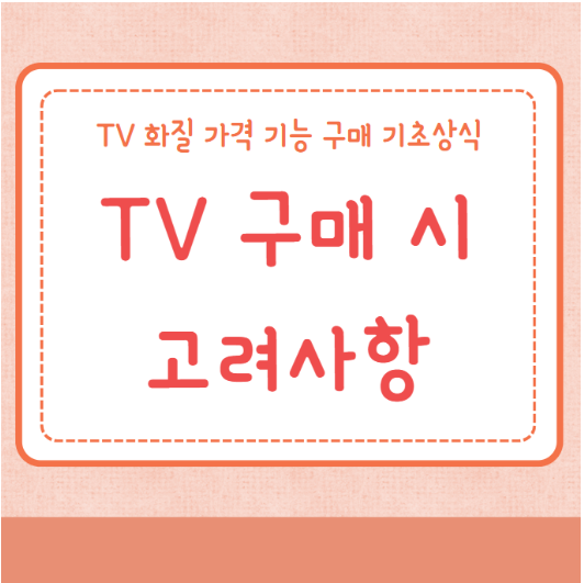 TV 구매 시 고려사항
