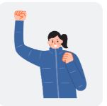 한손든 여자