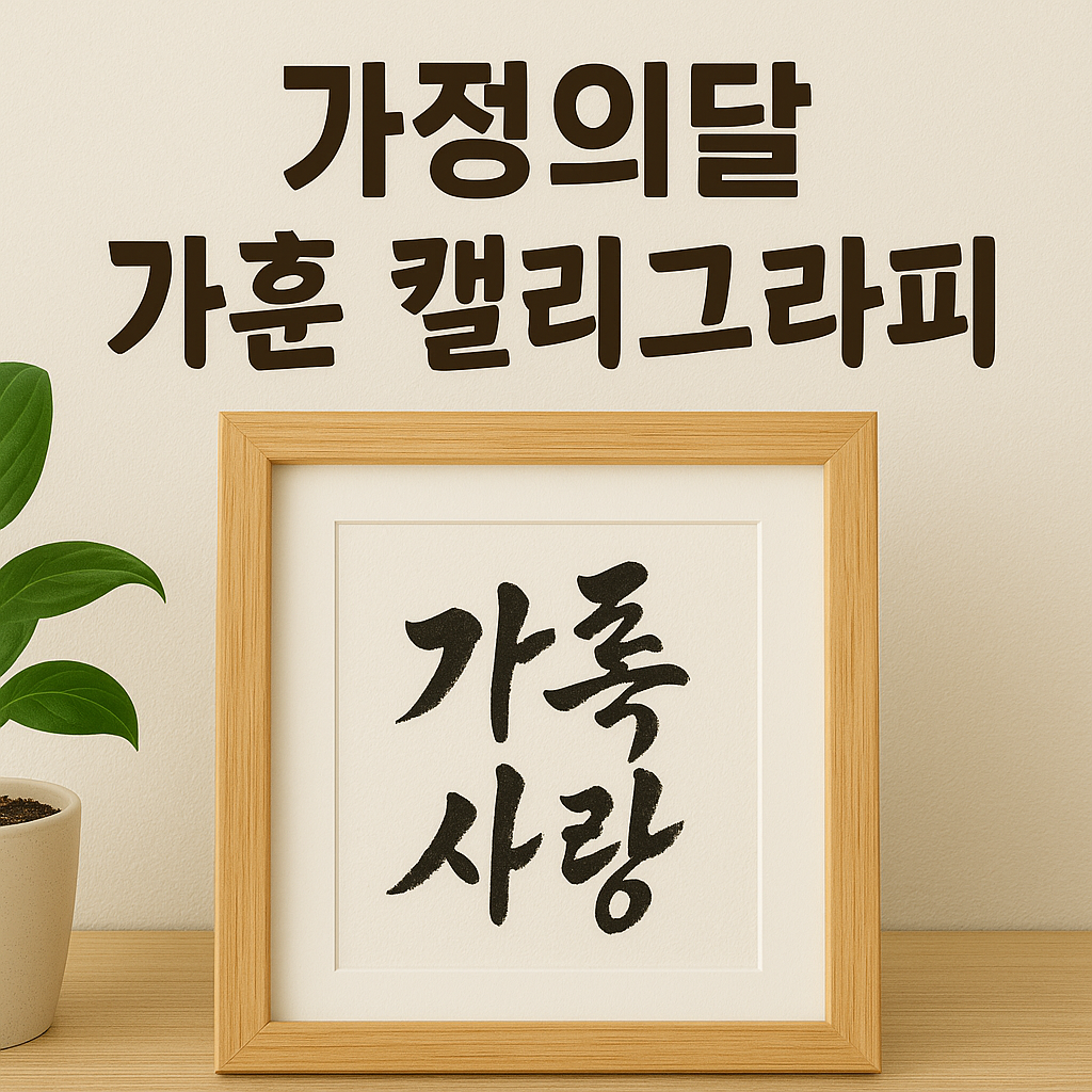 🖌 가정의달 가훈 캘리그라피 완벽 가이드