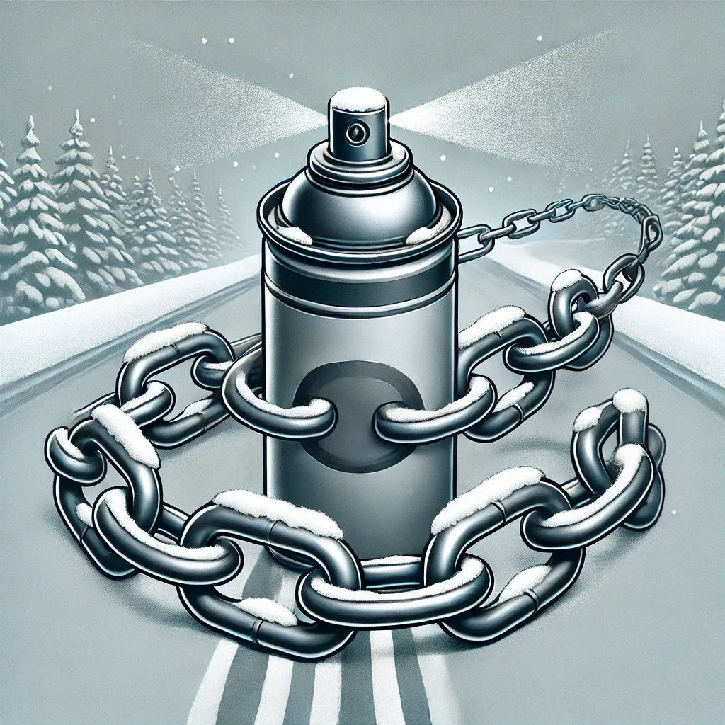 겨울철 눈길에서 사용 가능한 스프레이 체인 디자인