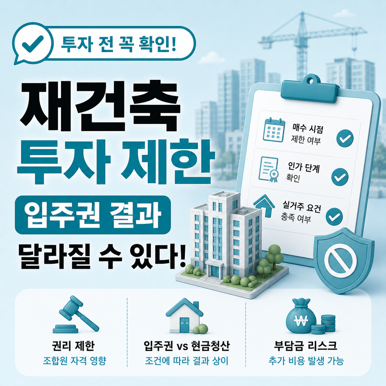 재건축 투자 제한 조건 매수 시점별 기준 안내