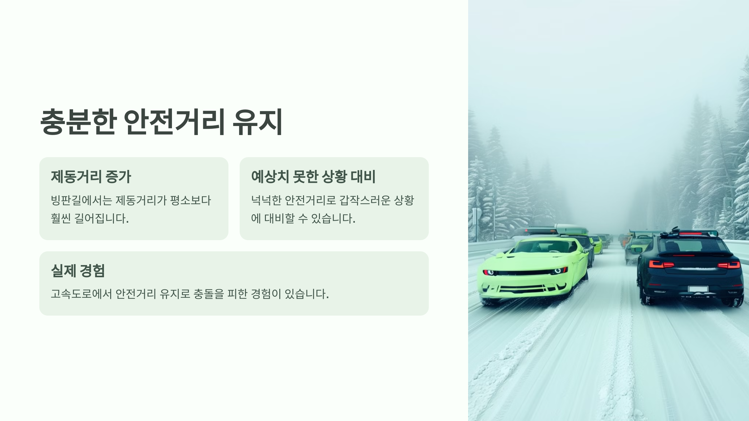 충분한 안전거리 유지