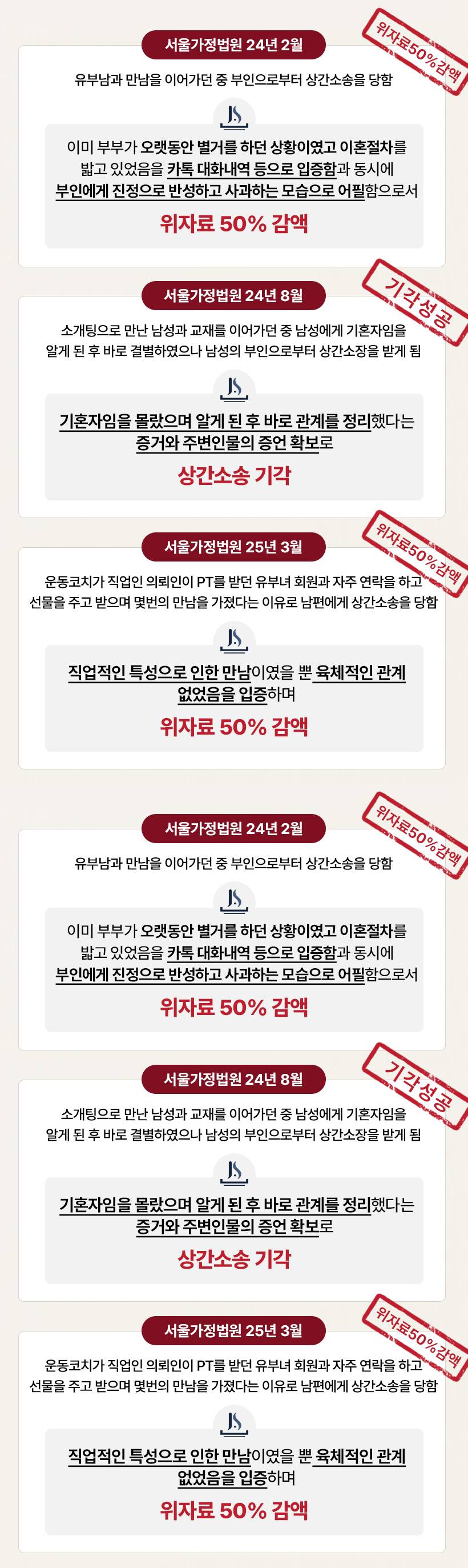 상간피고대응 법무법인정서 승소사례
