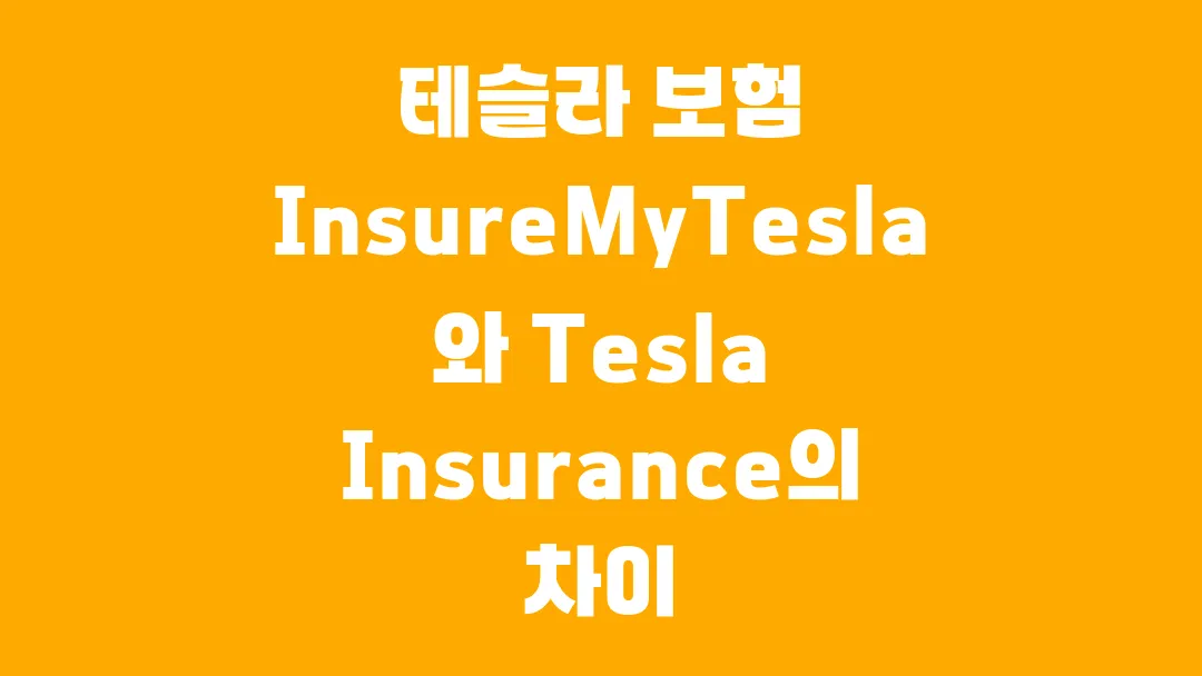 테슬라 보험 InsureMyTesla와 Tesla Insurance의 차이