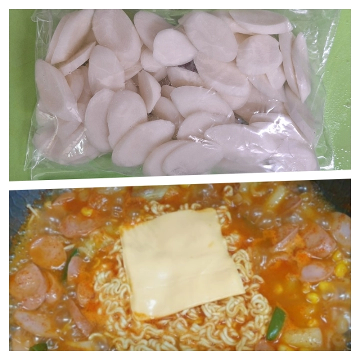 부대찌개-떡-라면-치즈-사리-사진