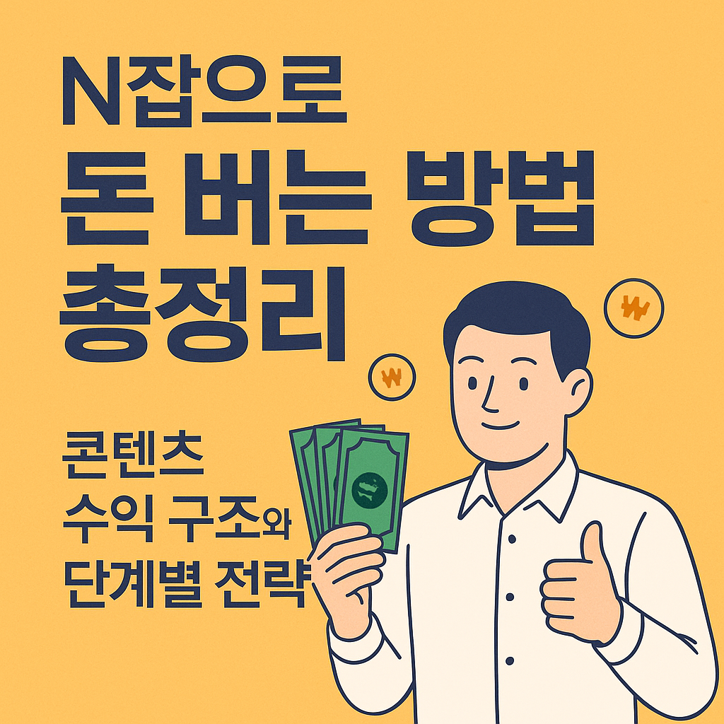 N잡으로 돈 버는 방법 총정리: 콘텐츠 수익 구조와 단계별 전략