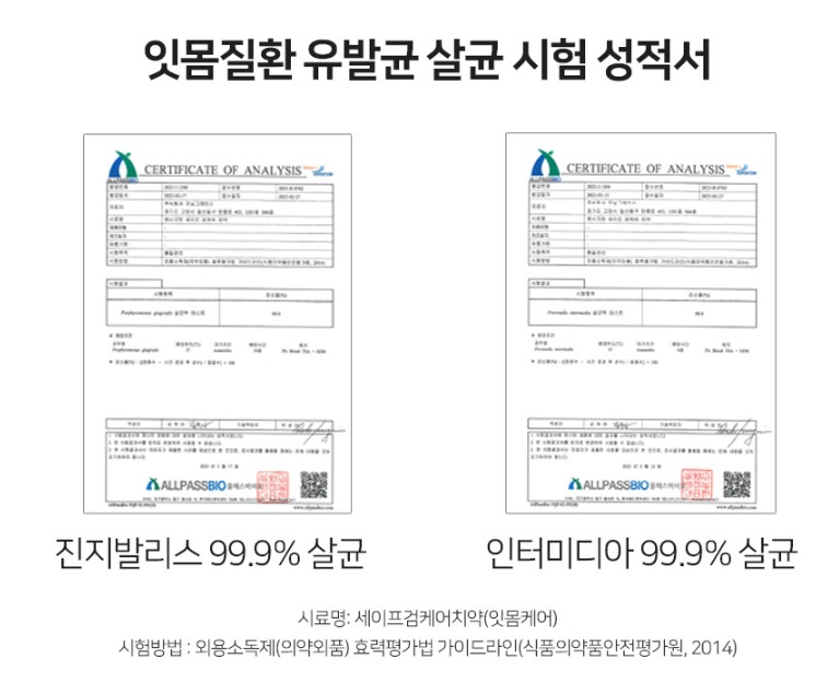잇몸질환-유발균-살균-시험-성적서