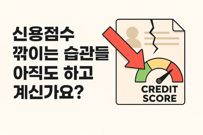 당연하게 했던 그 습관, 신용점수 깎이고 있었을지도 몰라요 👇