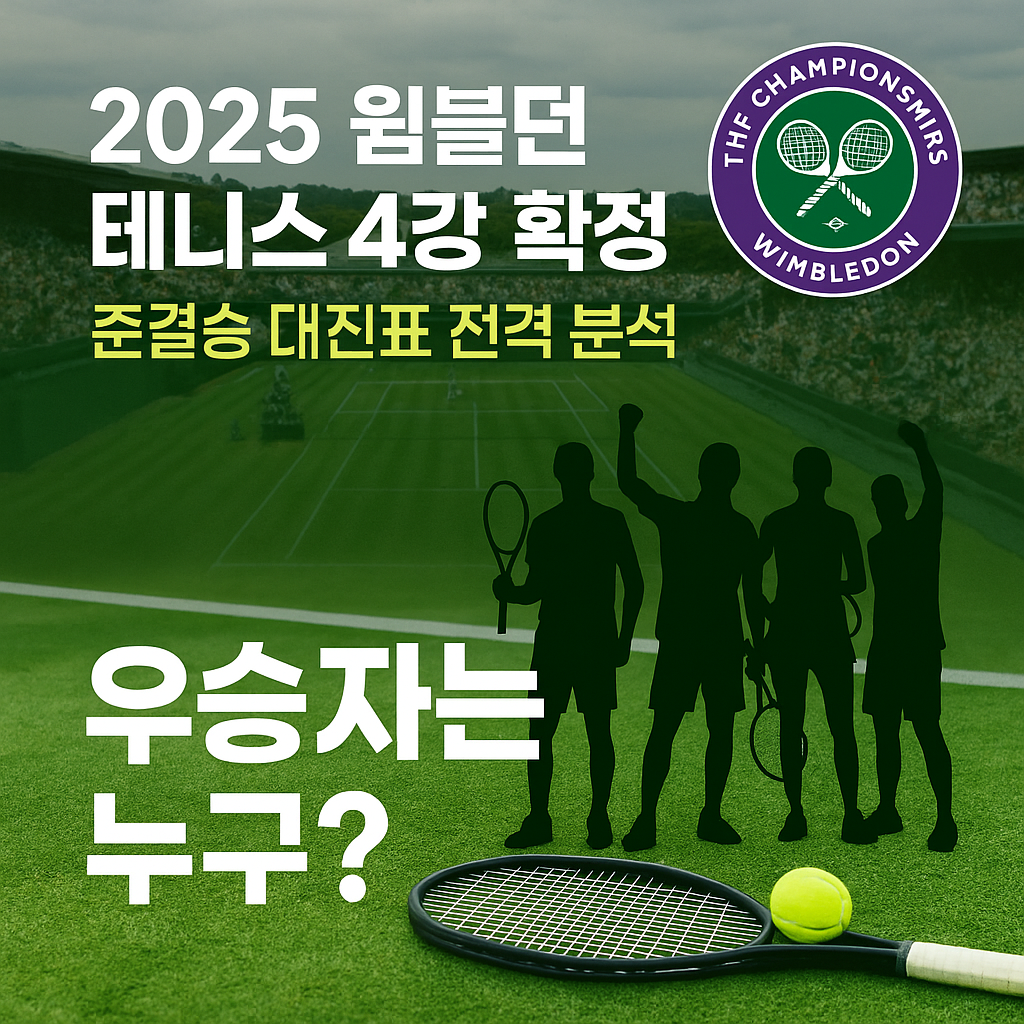 2025 윔블던 4강 진출자 공개! 준결승 매치업 &amp; 우승후보는 누구?