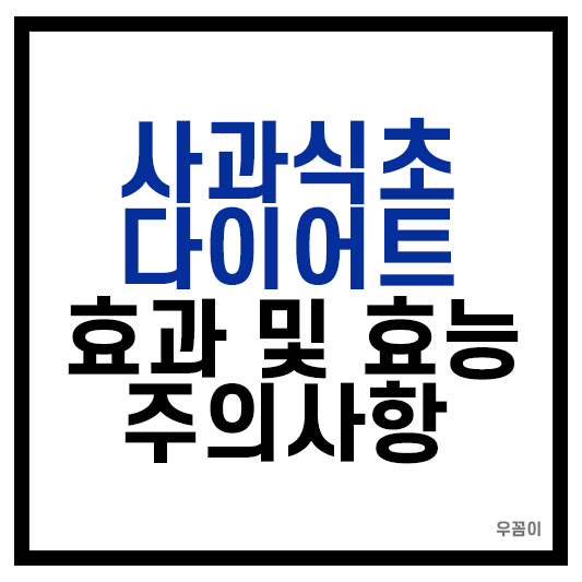 사과식초 체중감량 효과 효능 주의사항