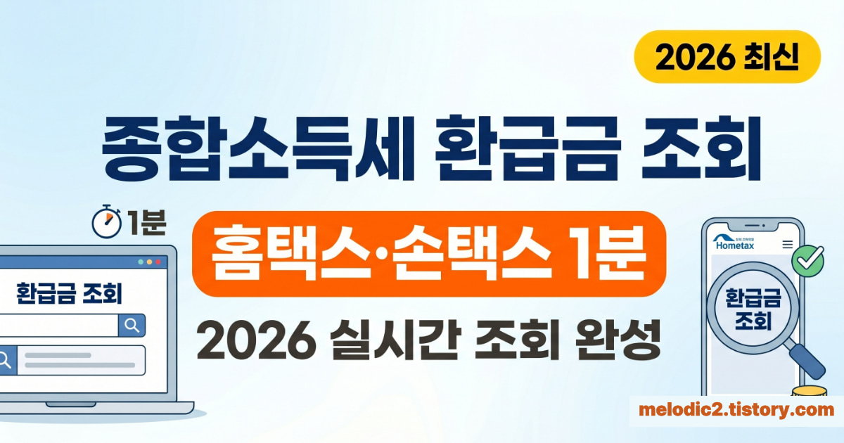 종합소득세 환급금 조회 방법 2026 홈택스 손택스