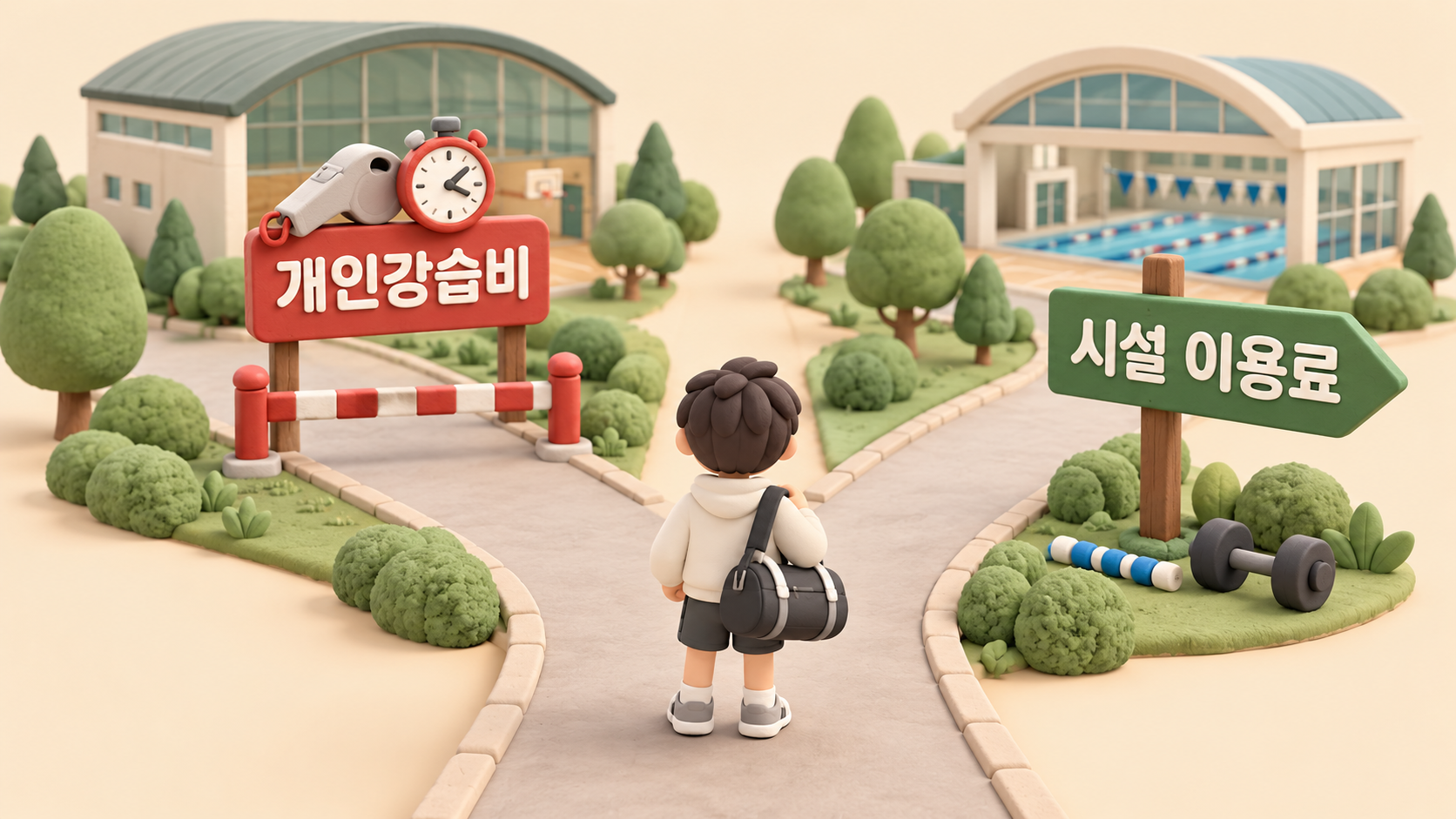 시설 이용료 갈림길