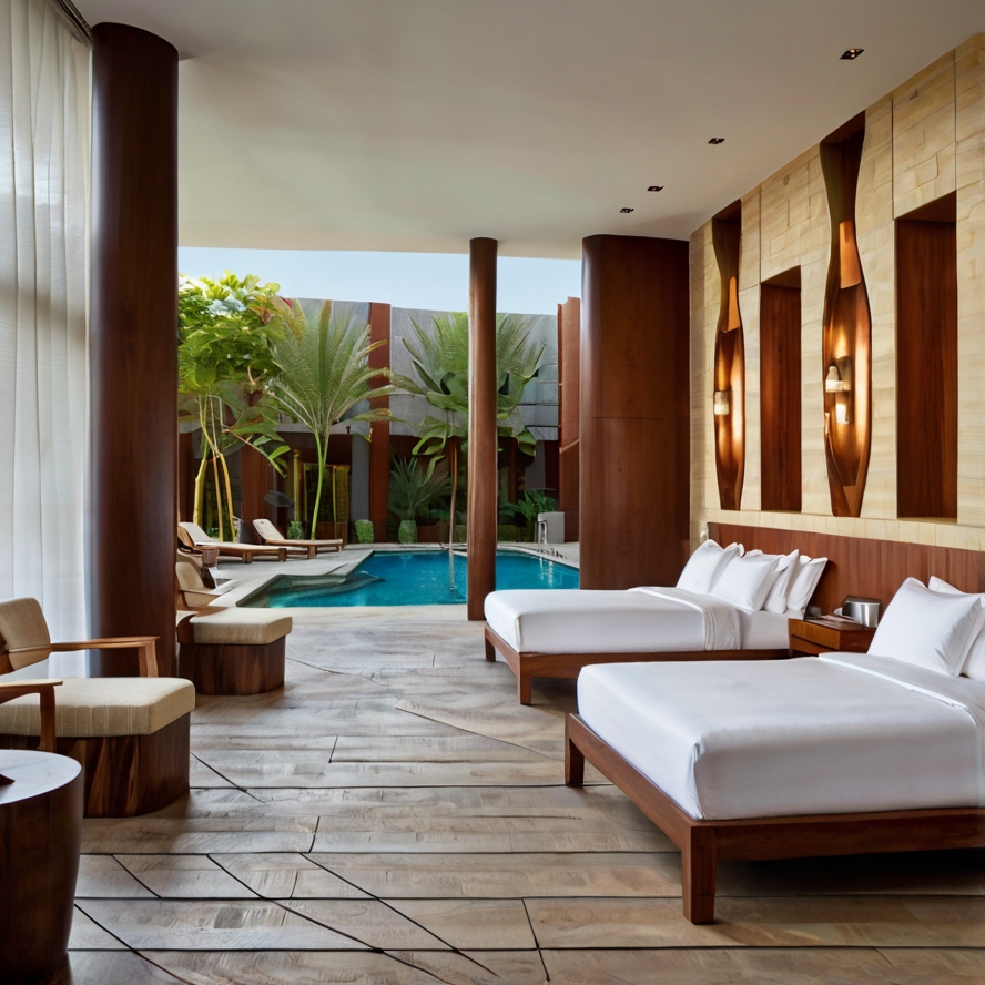 여름 호텔 객실 이미지