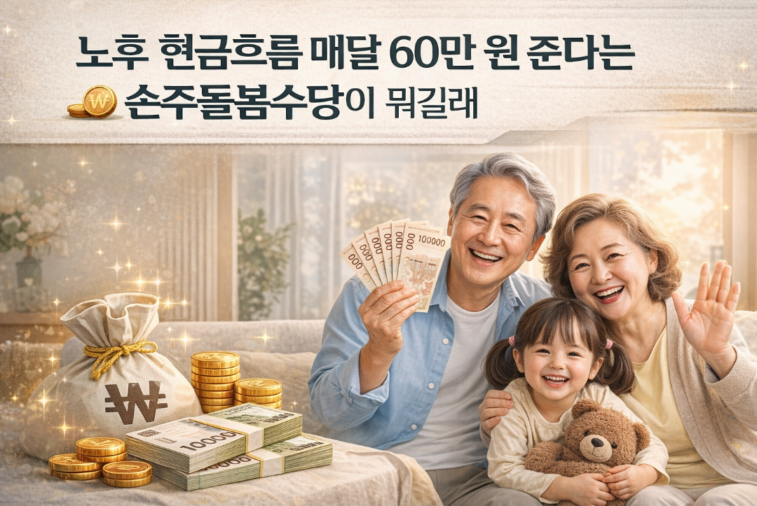 손주돌봄수당으로 노후 현금흐름 매달 60만원 받는 법