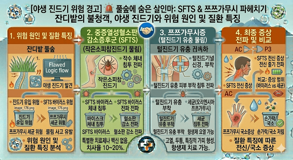 야생 진드기의 위험 원인 및 질환 특징