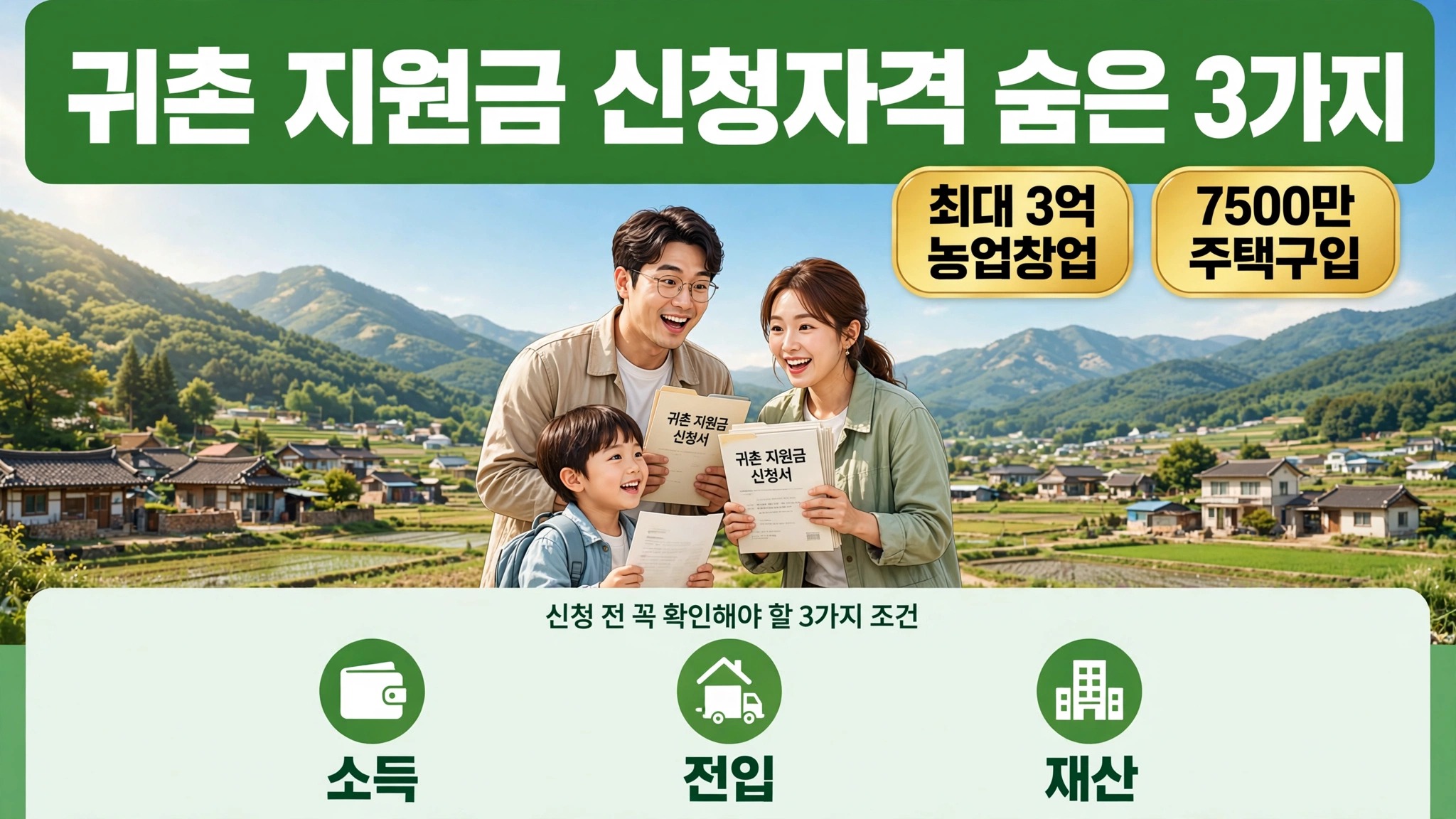 귀촌 지원금 신청자격 담당자도 모르는 숨은 조건 3가지 3억 7500만 지원