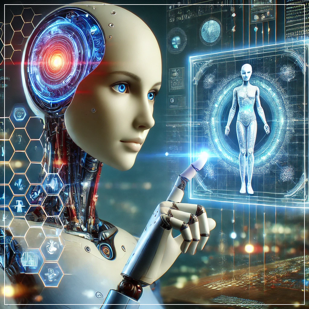 인간처럼 사고하고 학습하는 인공일반지능(AGI)의 개념을 표현한 이미지