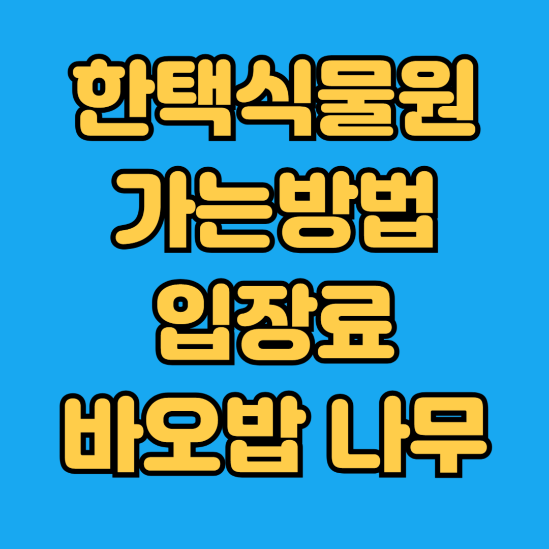 한택식물원 가는방법 입장료 바오밥나무
