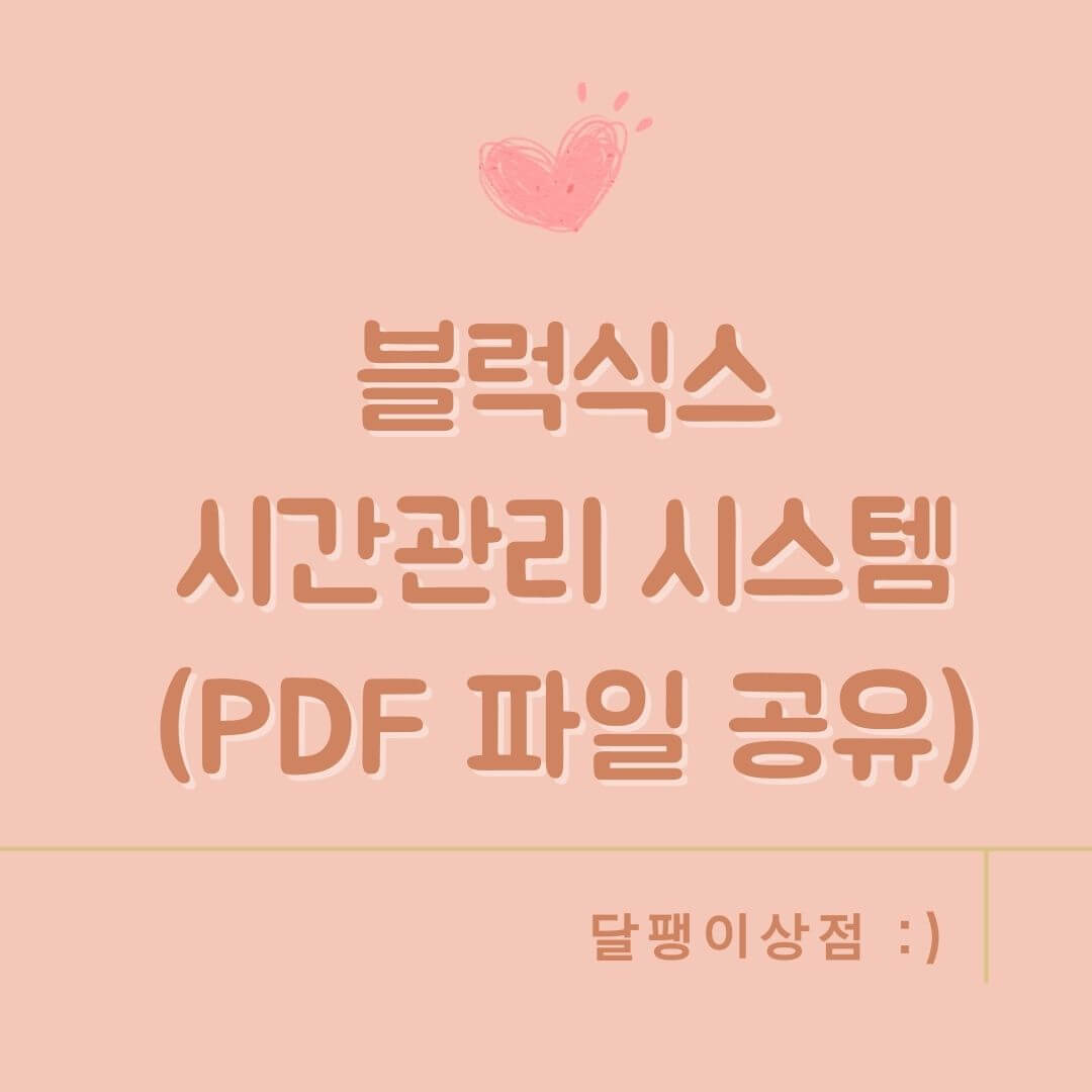 블럭식스 시간관리 시스템