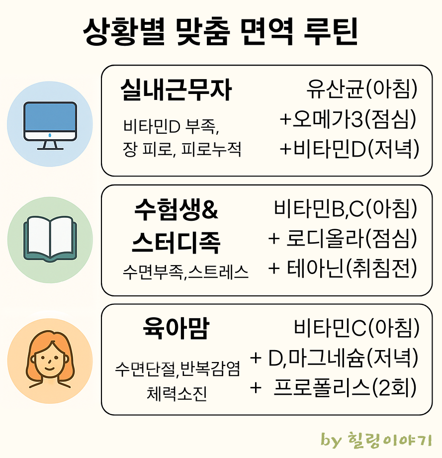 상황별 맞춤 면력 루틴