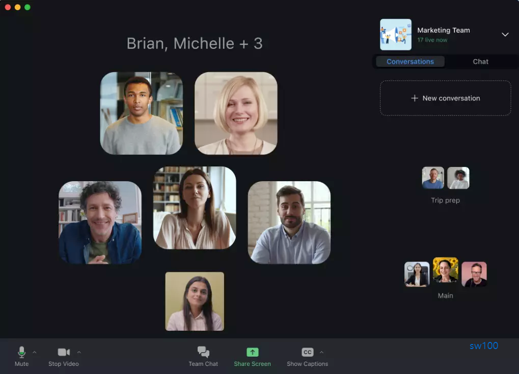 회의 참가 예시