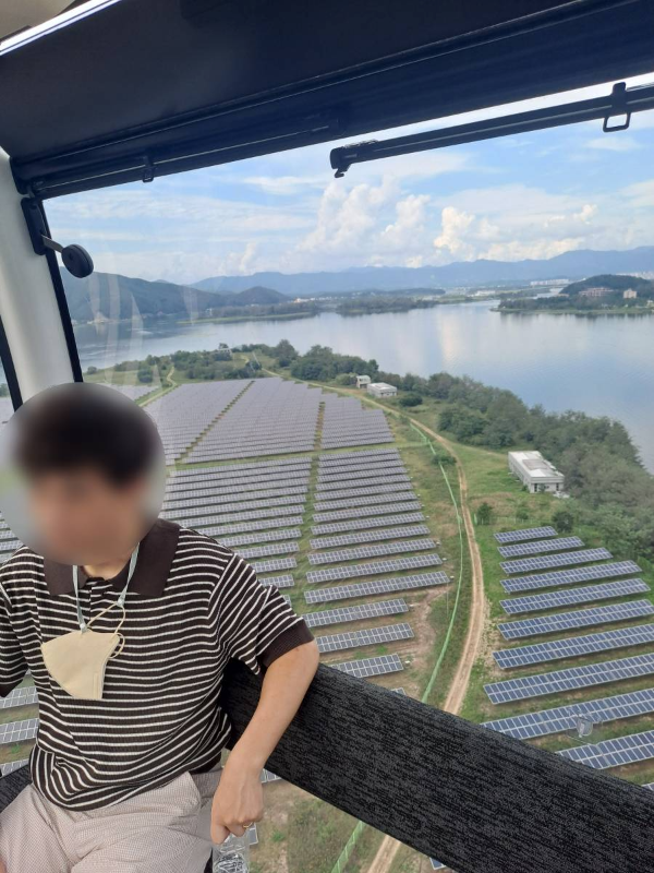 뒤쪽에 붕어섬 태양광
