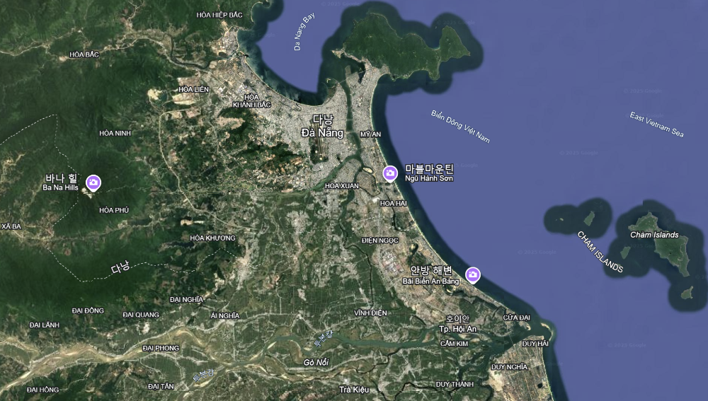 다낭 모습 (구글 어스)