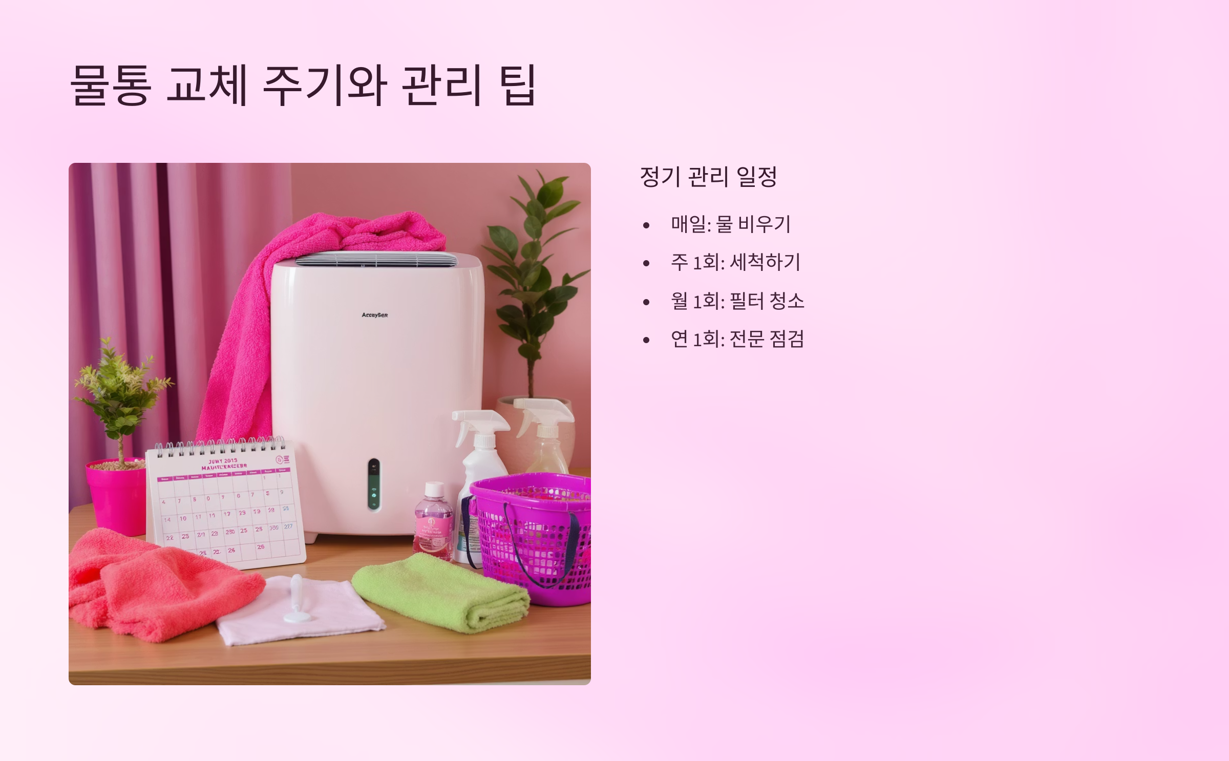 물통 교체 주기와 관리 팁