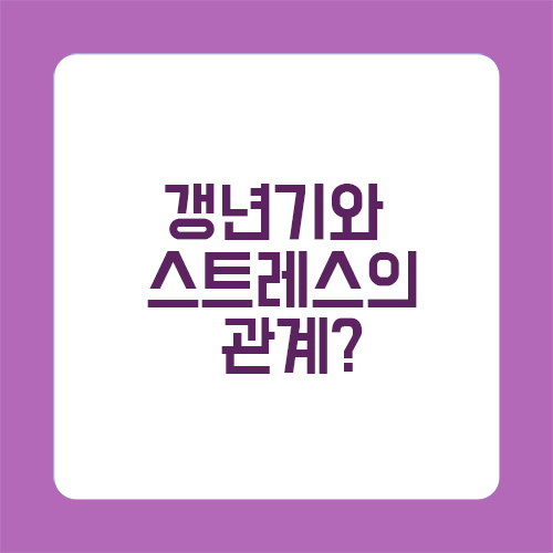 갱년기와 스트레스의 관계