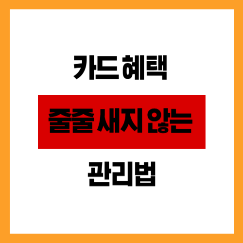 카드 혜택 줄줄 새지 않는 관리법