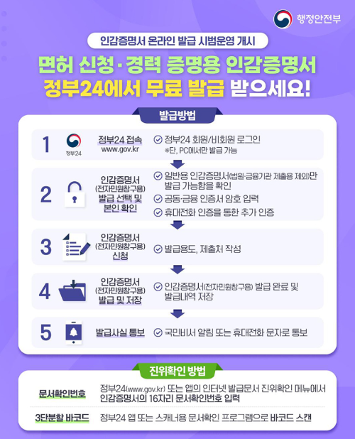 인감증명서 온라인 발급