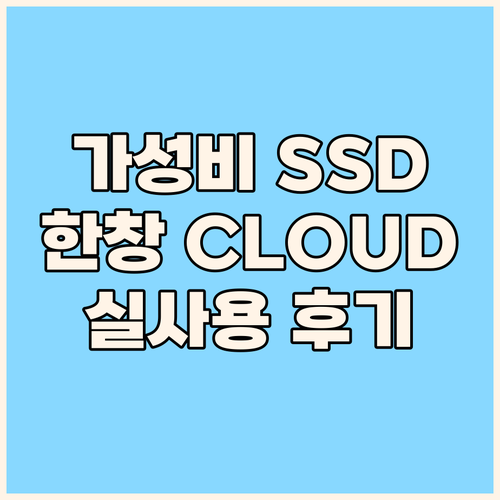 가성비 SSD 선택? 한창코퍼레이션 ..