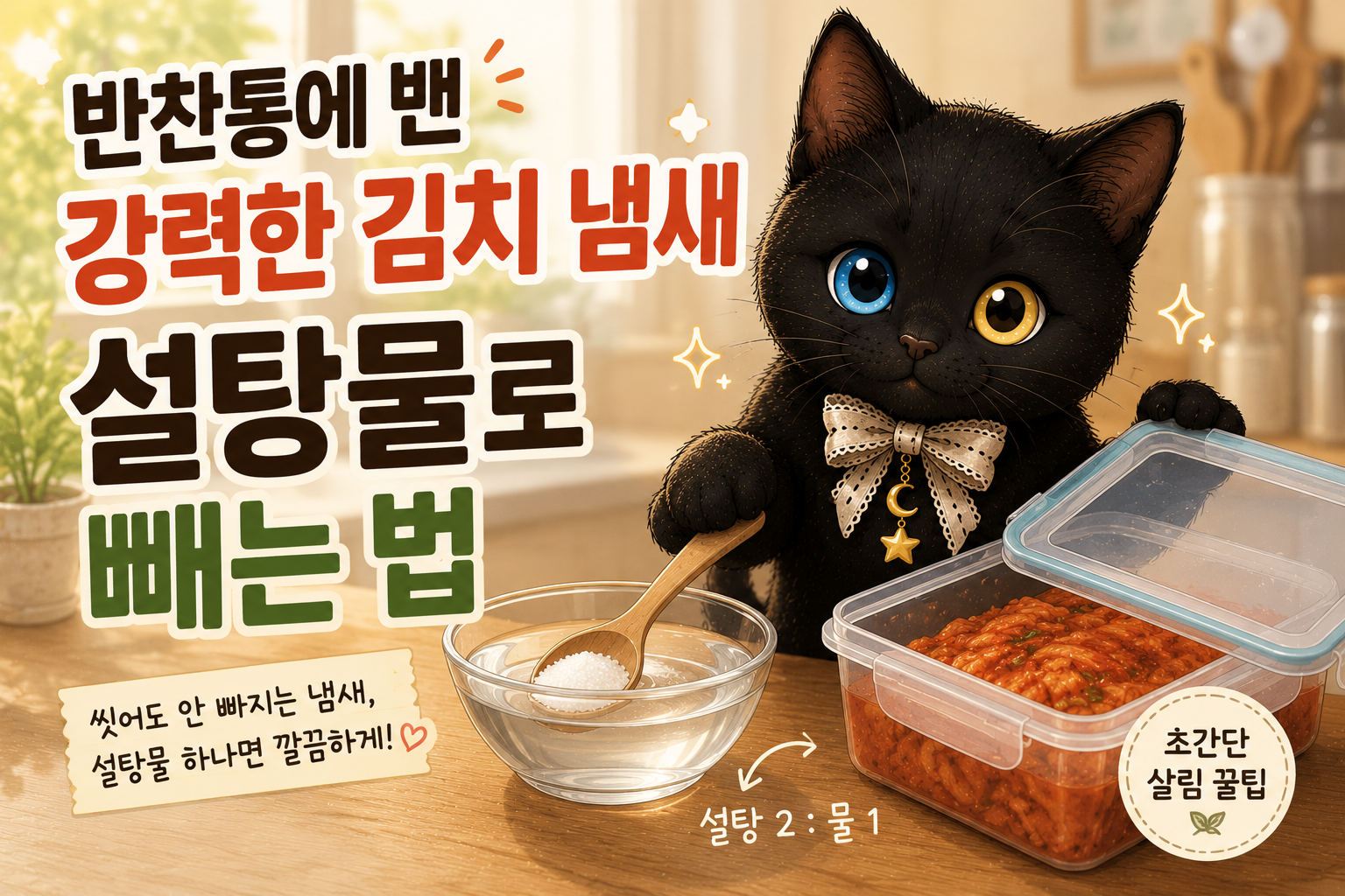 반찬통에 밴 김치 냄새, 설탕물로 제거할 수 있을까?