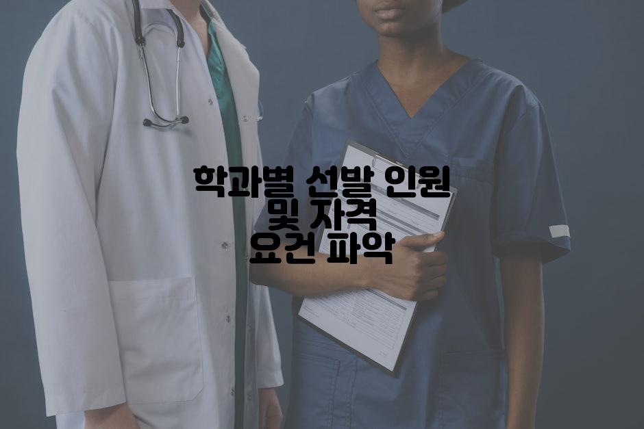 학과별 선발 인원 및 자격 요건 파악