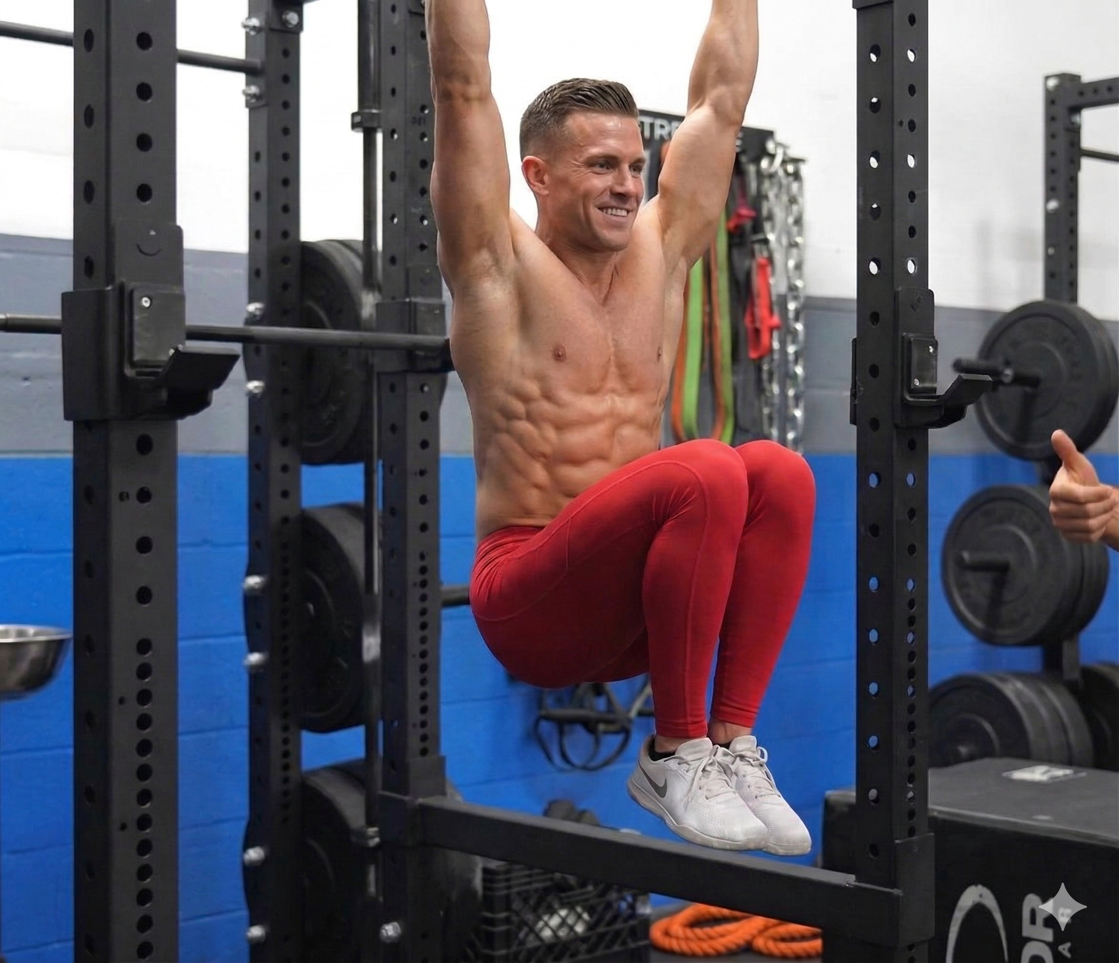 ALT: 행잉 레그 레이즈 천천히 복귀 동작 하복부 운동