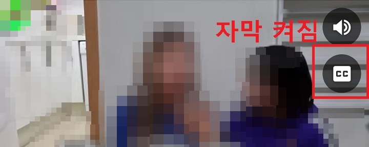 자막 켜짐 상태보임