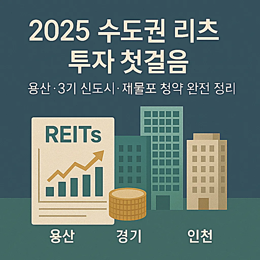2025 수도권 리츠 투자 첫걸음, 용산·3기 신도시·제물포 청약 완전 정리