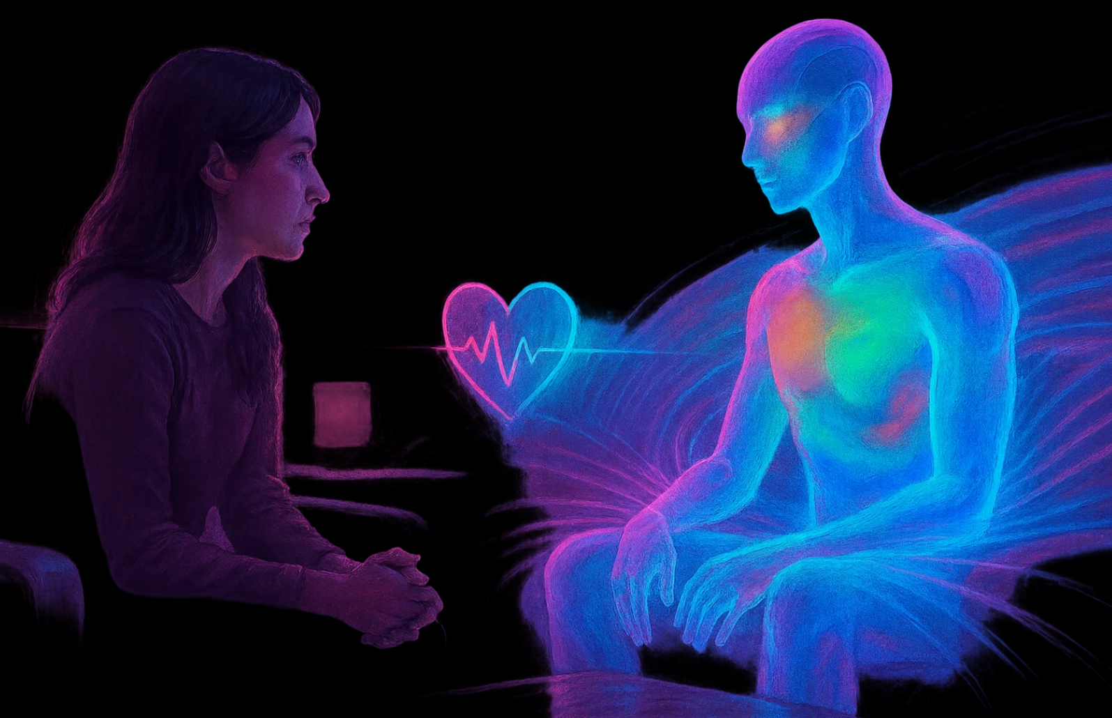 AI 심리치료사와 감정의 공진화: 내면까지 알고리즘화된 삶 관련 사진