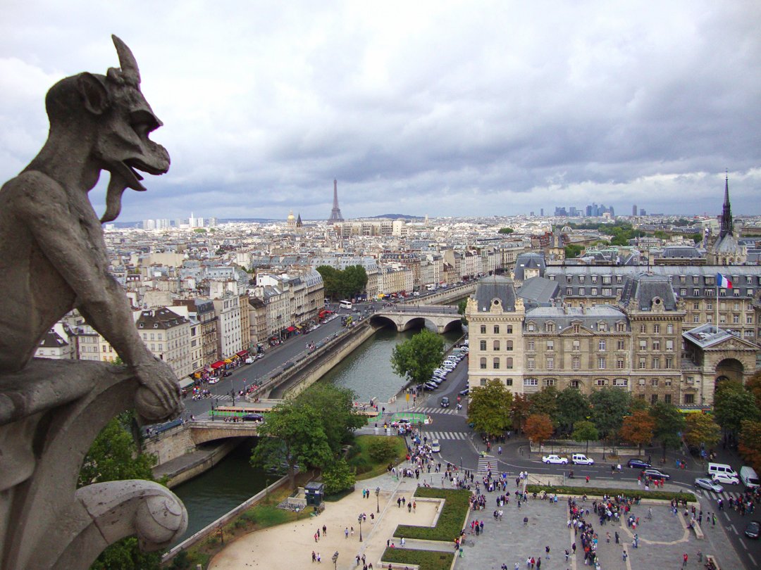 프랑스 파리 노트르담 대성당 전망대에서 바라본 풍경사진
