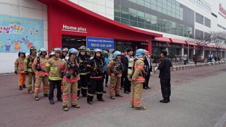 수원 홈플러스 150여 명 대피