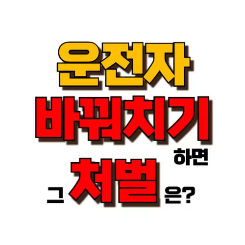운전자 바꿔치기 처벌