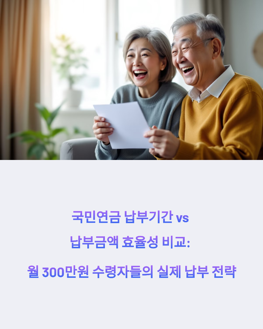 국민연금 납부기간 vs 납부금액 효율성 비교: 월 300만원 수령자들의 실제 납부 전략