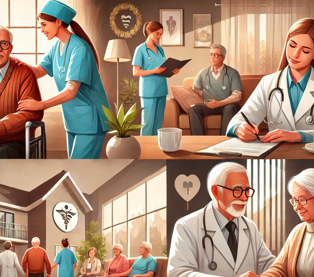 미국의 장기 요양 서비스를 나타낸 모습