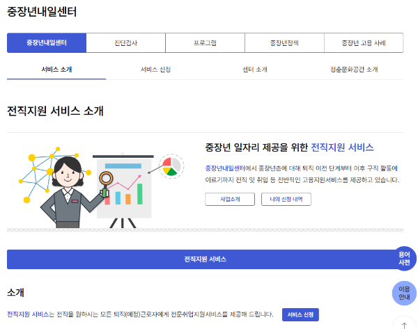 전직지원 서비스 신청