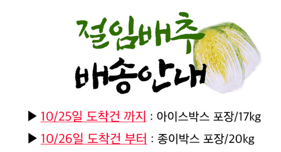 고랭지 절임 배추 배송 날짜